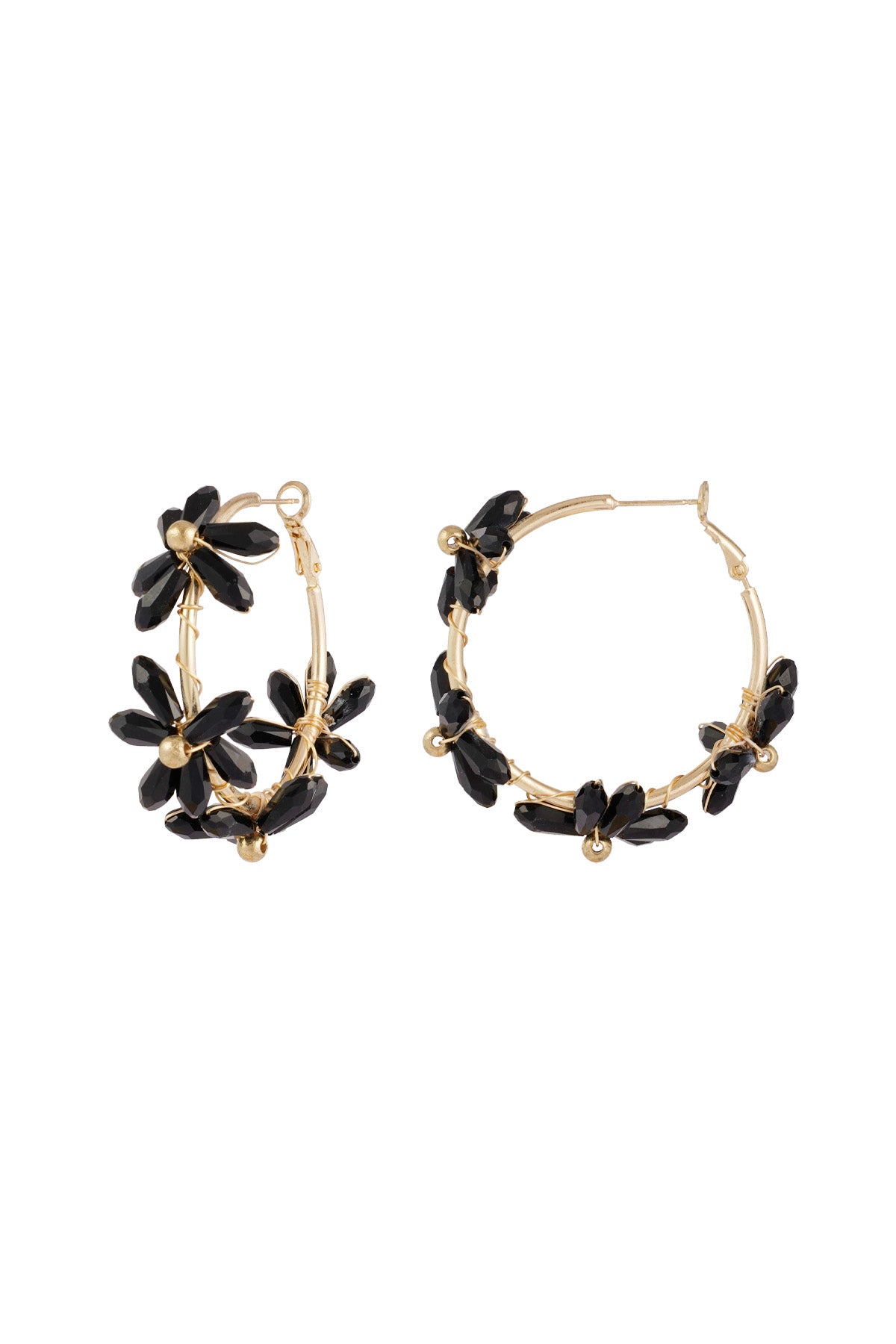 Las Flores statement oorbellen – zwart, fuchsia of parelmoer – Paso a Paso