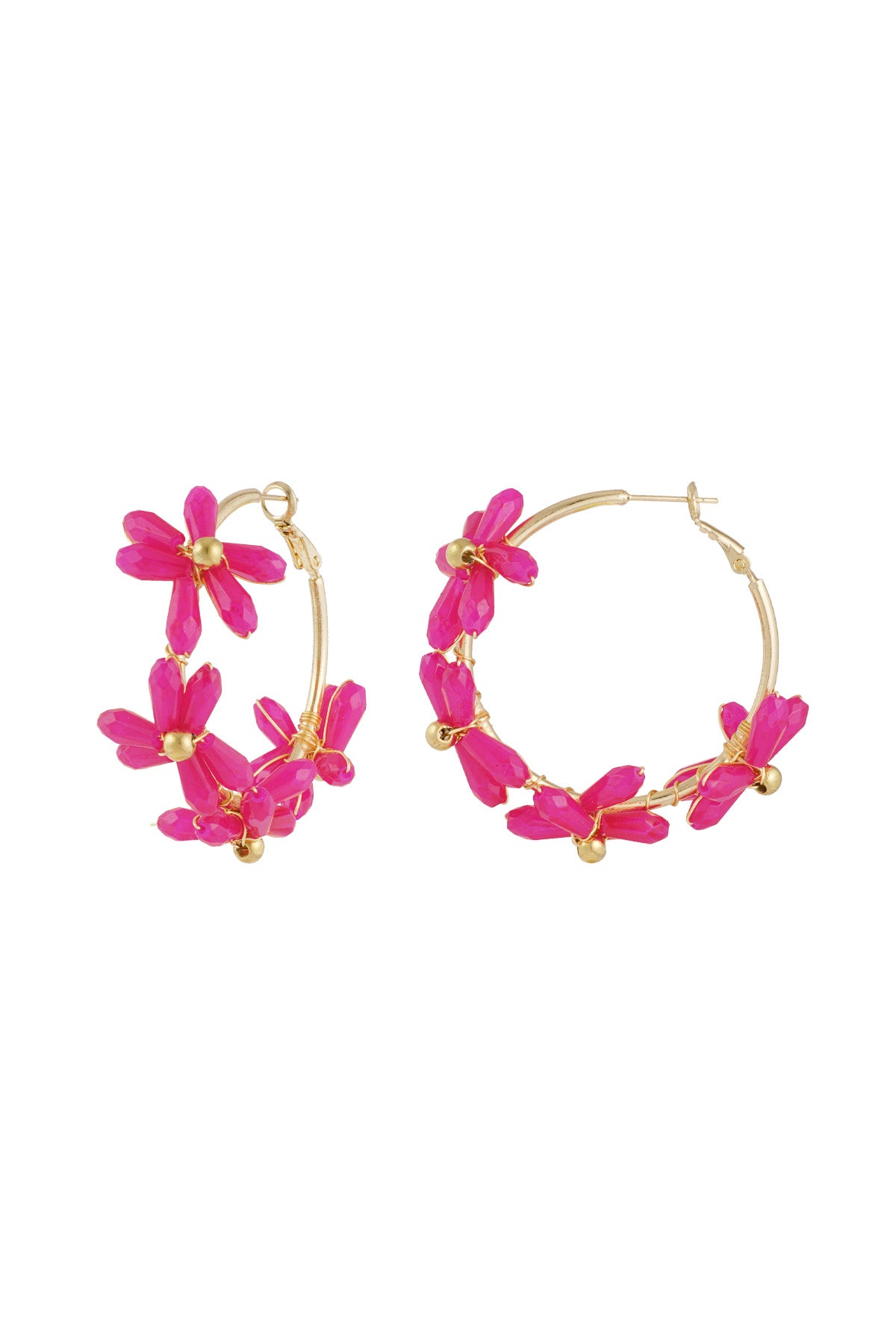 Las Flores statement oorbellen – zwart, fuchsia of parelmoer – Paso a Paso