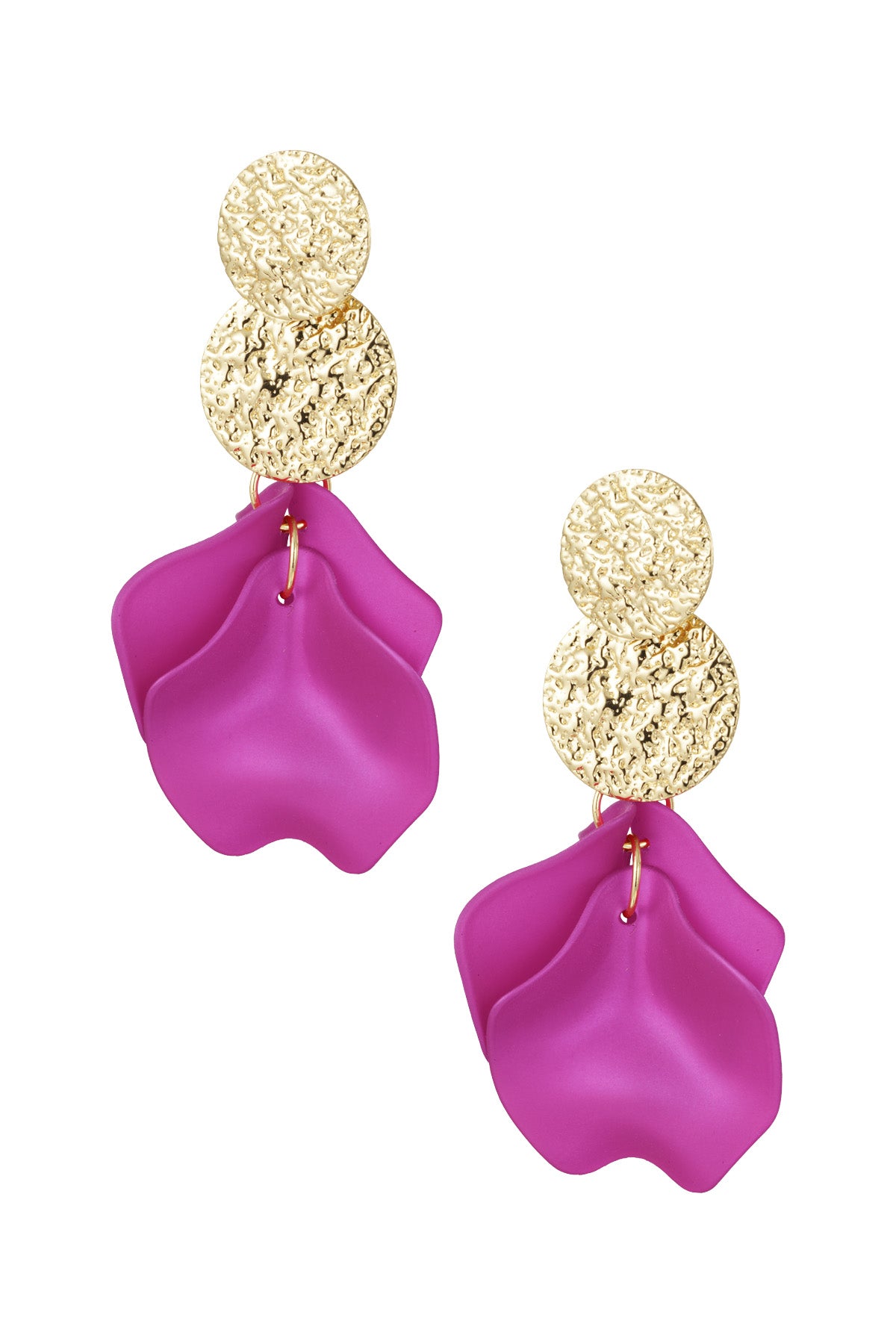 Mariposa Statement Oorbellen – Zwart, Fuchsia, Groen of Blauw met Goud
