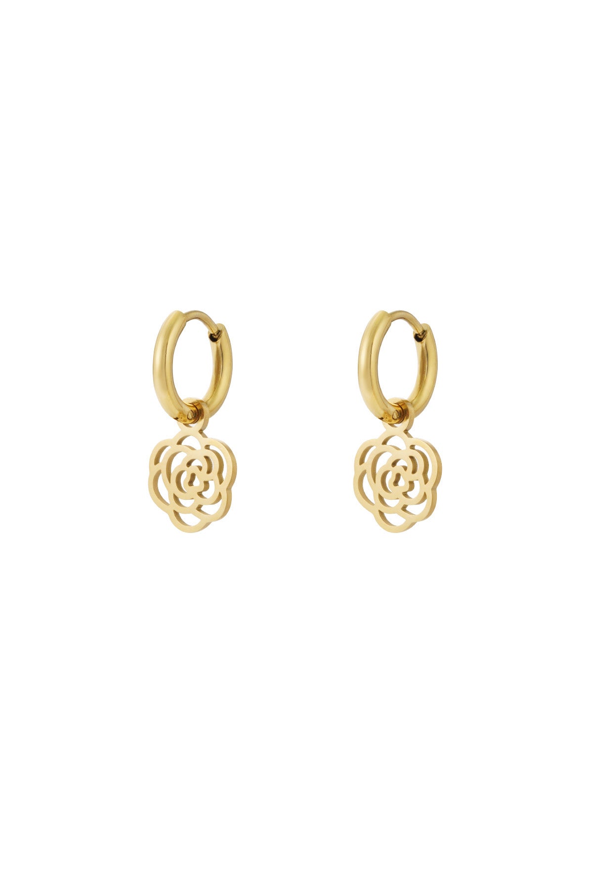 Roseta filigrane roos oorbellen – goud of zilver, perfect voor flamenco