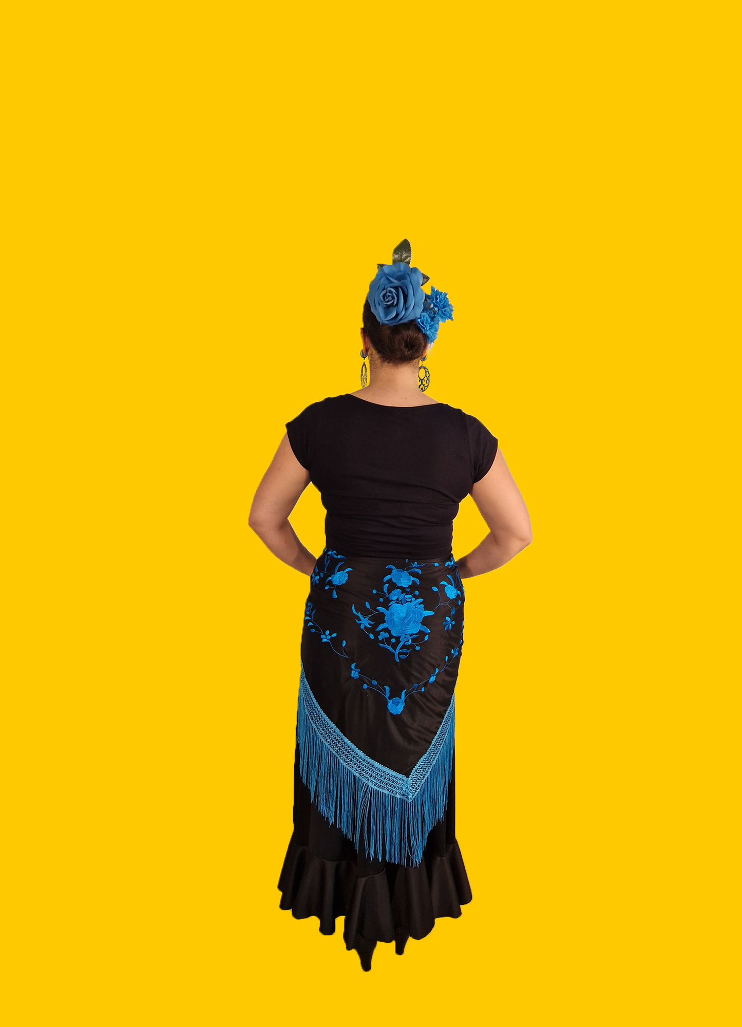 Flamenco Sjaal/ Omslagdoek "Los Clásicos" Meerde kleuren