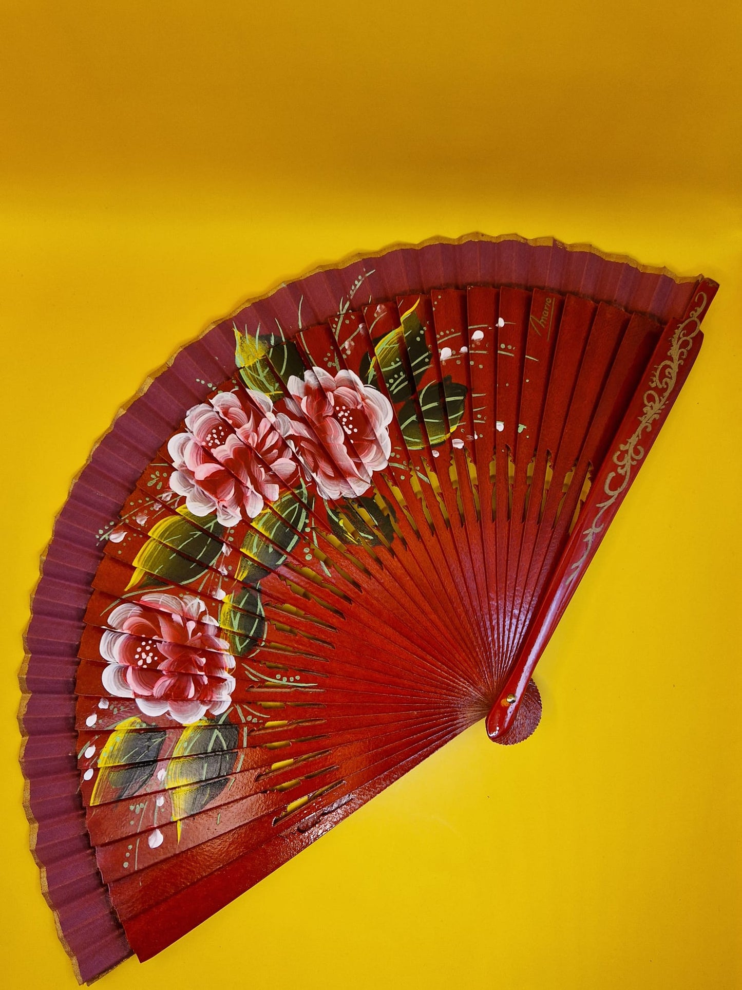 Zomerse Flamenco Waaier "Sangre" (handgeschilderd)