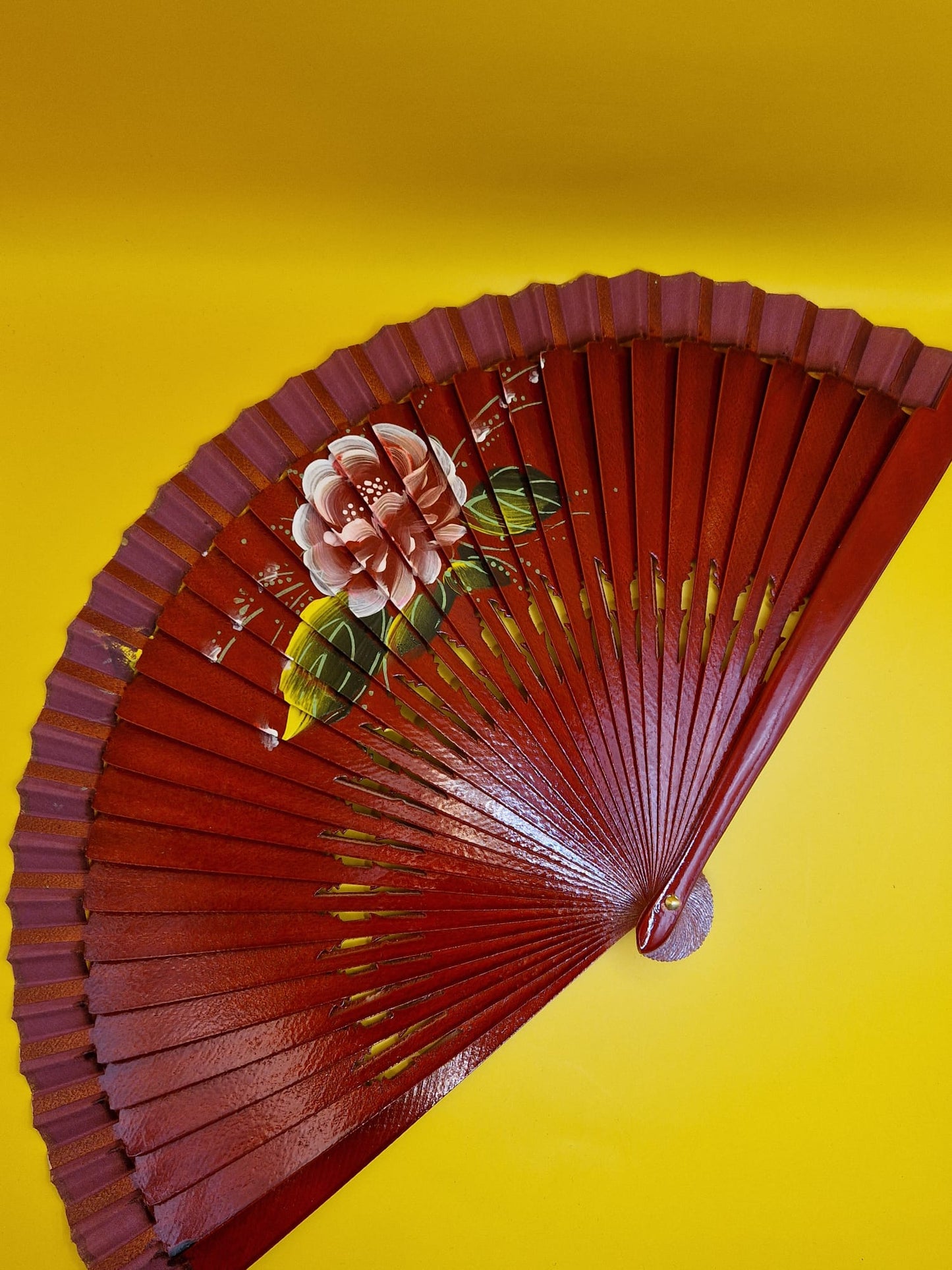 Zomerse Flamenco Waaier "Sangre" (handgeschilderd)