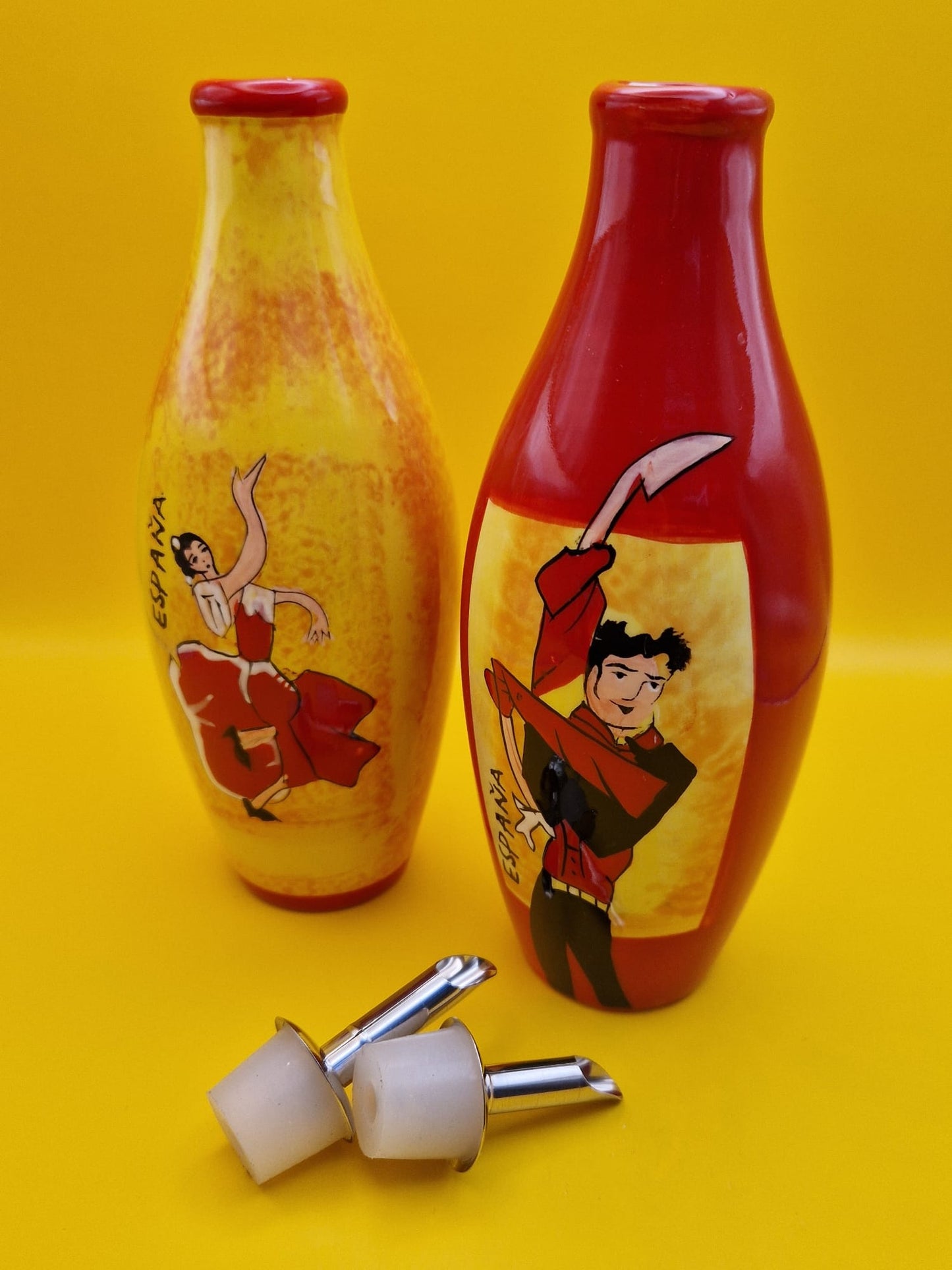 Spaanse Olieflessen "A la Casa" Set van 2