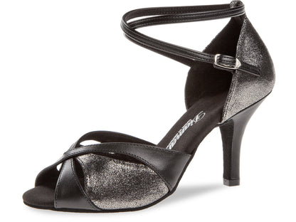 Diamant Salsa dansschoen Mod. 141 Zwart/python (5cm)