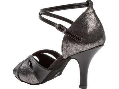 Diamant Salsa dansschoen Mod. 141 Zwart/python (5cm)