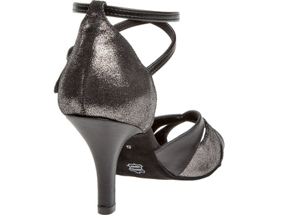 Diamant Salsa dansschoen Mod. 141 Zwart/python (5cm)