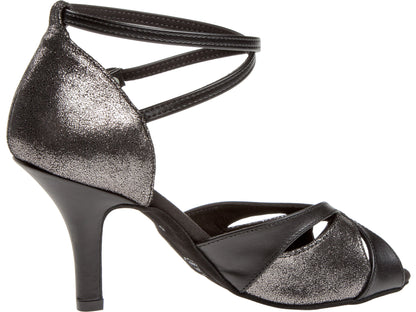 Diamant Salsa dansschoen Mod. 141 Zwart/python (5cm)