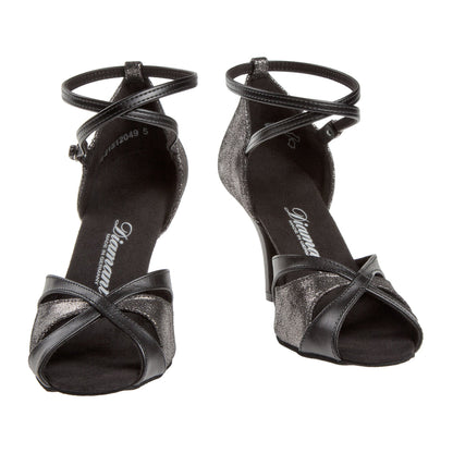 Diamant Salsa dansschoen Mod. 141 Zwart/platina nappa