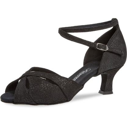 Diamant Salsa dansschoen Mod. 141 Zwart/platina nappa