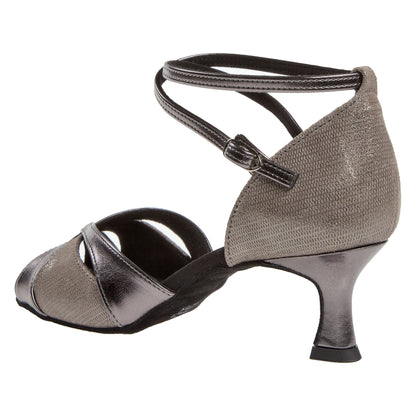 Diamant Salsa dansschoen Mod. 141 Zwart/platina nappa