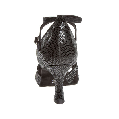 Diamant Salsa dansschoen Mod. 141 Zwart/platina nappa