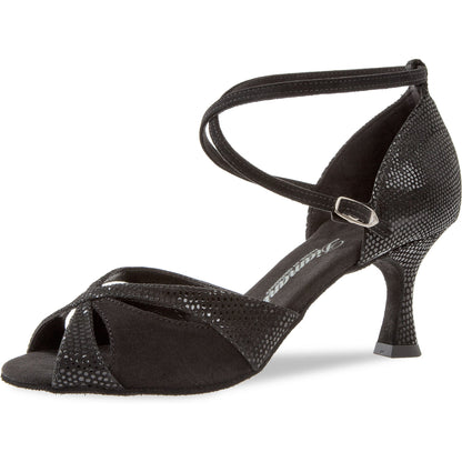 Diamant Salsa dansschoen Mod. 141 Zwart/platina nappa