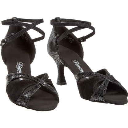Diamant Salsa dansschoen Mod. 141 Zwart/platina nappa