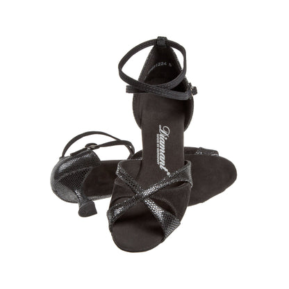 Diamant Salsa dansschoen Mod. 141 Zwart/platina nappa