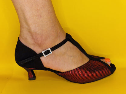 Dansschoen International Danceshoes Vienna zwart/nubuk red laser