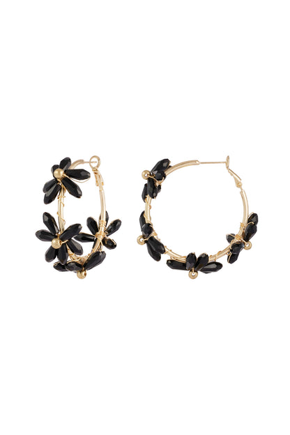 Las Flores statement oorbellen – zwart, fuchsia of parelmoer – Paso a Paso