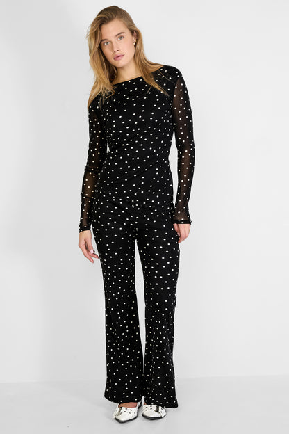 Flamenco Broek Los Puntos | Zwart & Bruin Polka Dots