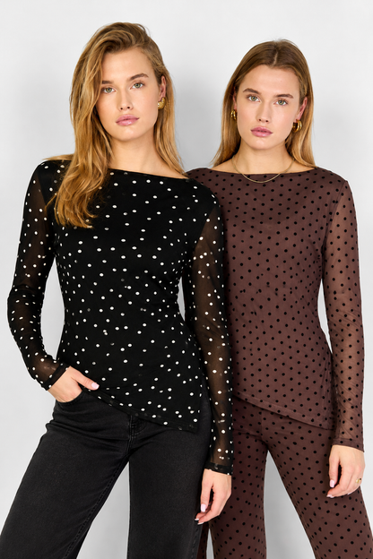 Flamenco Bloes Los Puntitos | Zwart & Bruin Polka Dots