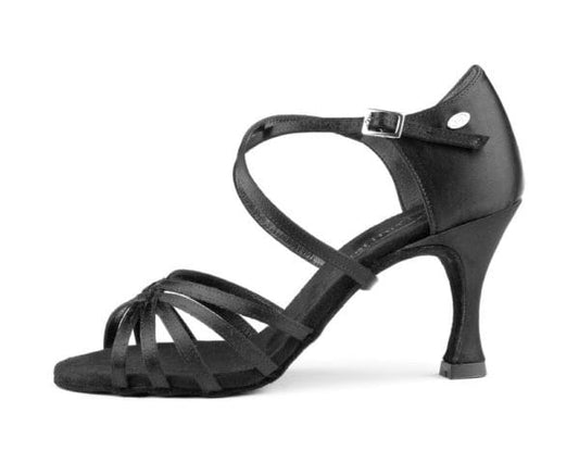 Portdance PD631 Basic Latin Dansschoen Black Satijn