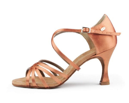 Portdance PD631 Basic Latin Dansschoen Dark Tan Satijn