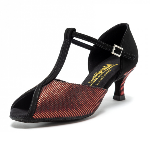 Dansschoen International Danceshoes Vienna zwart/nubuk red laser