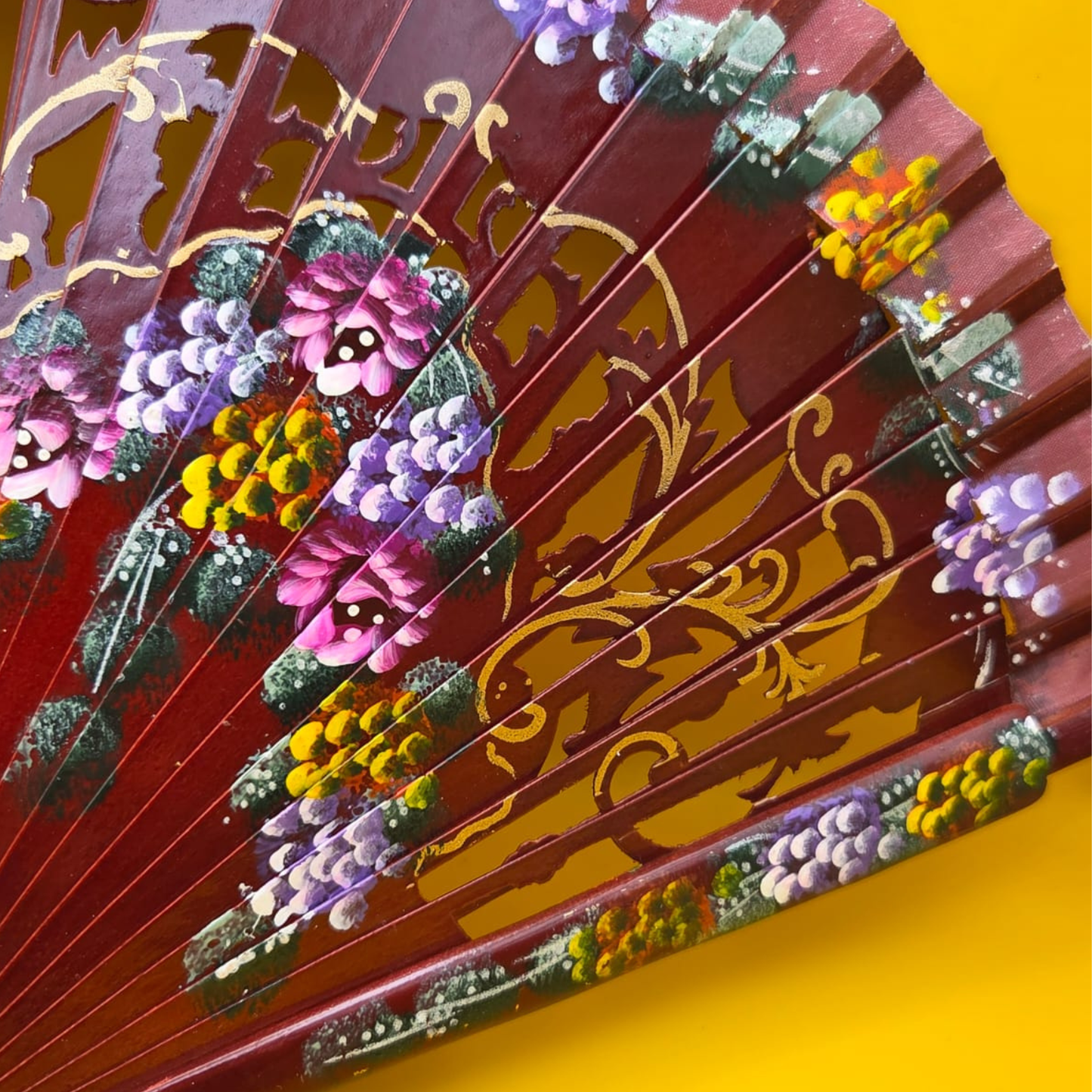 Spaanse Waaier Arte Flamenco div. kleuren (handgeschilderd)