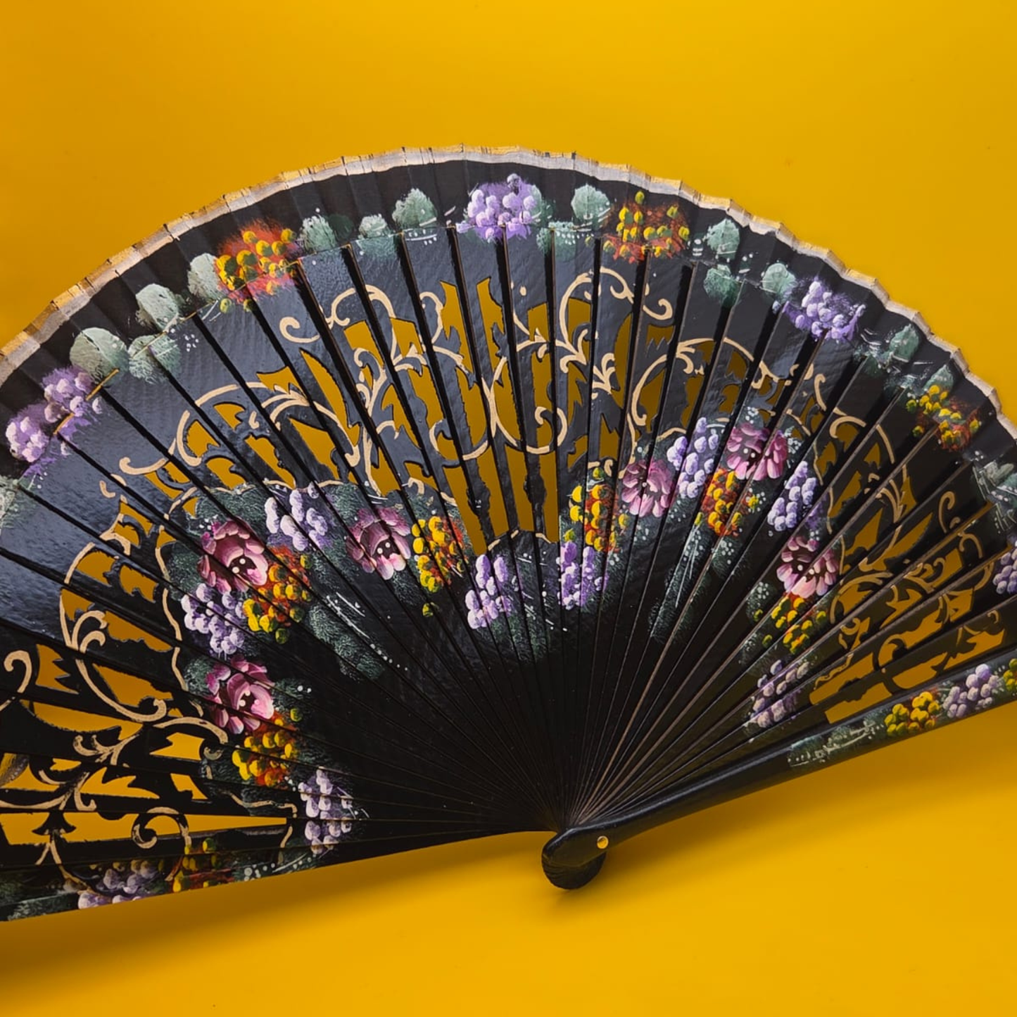 Spaanse Waaier Arte Flamenco div. kleuren (handgeschilderd)