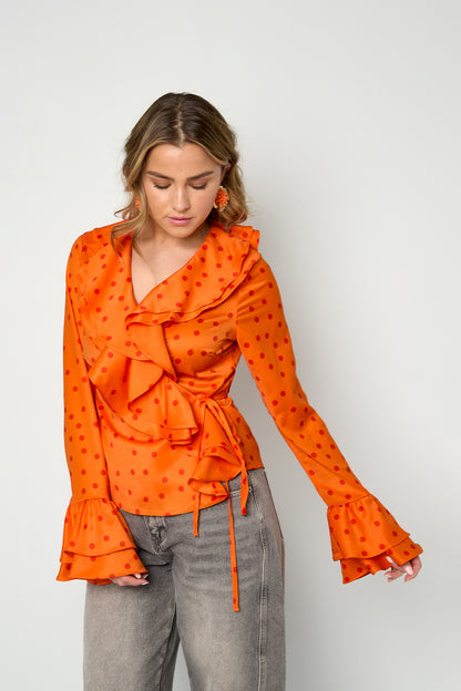 Flamenco Bloes Los Puntos | Zwart, Bordeaux, Oranje
