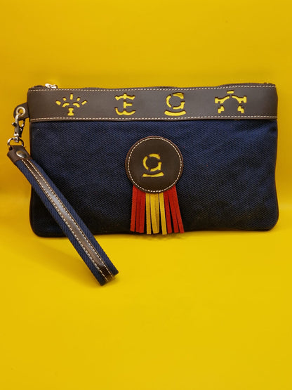 Sol Etui Tas - Stijlvolle Spaanse Tas in Donkerblauw en Fuchsia
