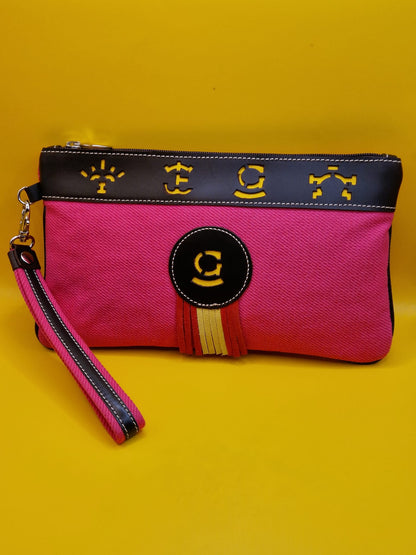 Sol Etui Tas - Stijlvolle Spaanse Tas in Donkerblauw en Fuchsia