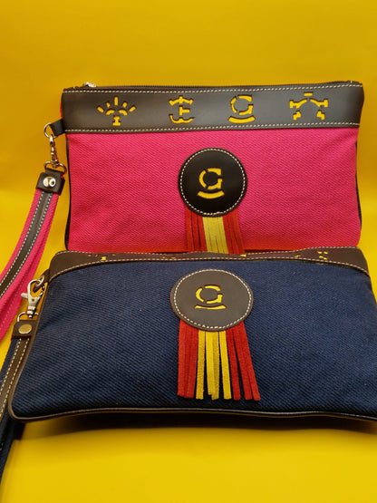 Sol Etui Tas - Stijlvolle Spaanse Tas in Donkerblauw en Fuchsia