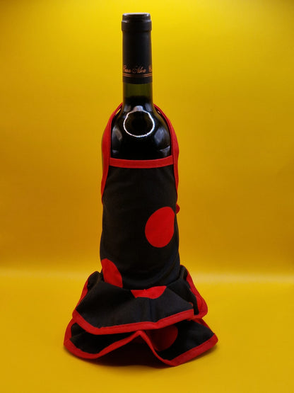 Wijnfles Hoesjes in de Vorm van een Flamenco Jurk "Los Puntos"