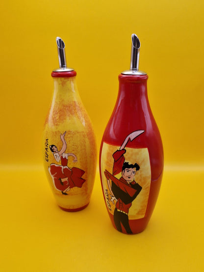 Spaanse Olieflessen "A la Casa" Set van 2