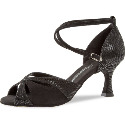 Diamant Salsa dansschoen Mod. 141 Zwart/python (5cm)